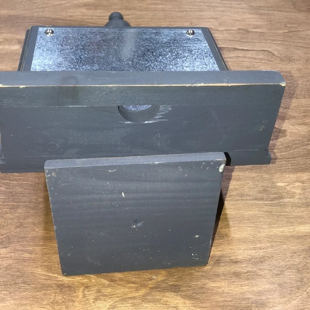 Grey wooden kitchen cookbook stand decor